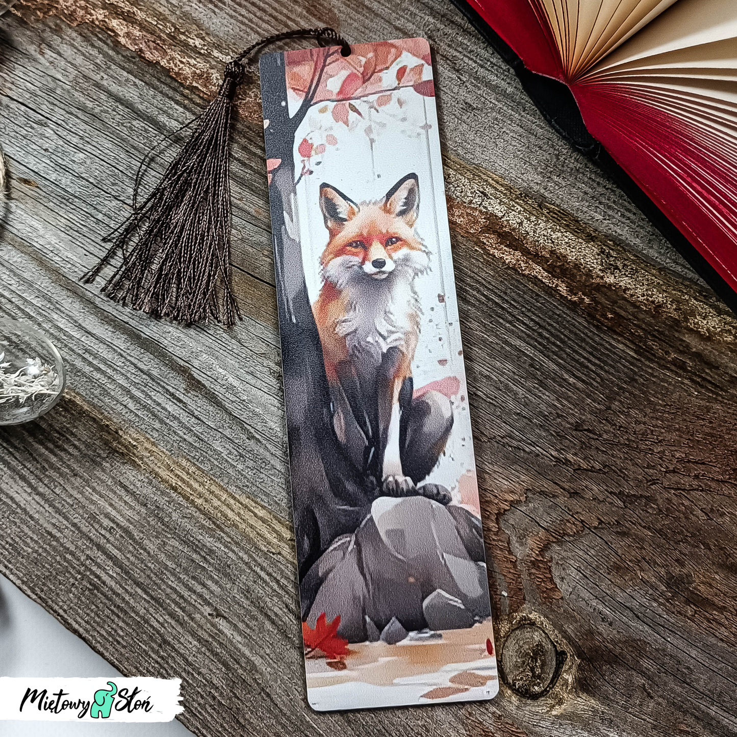 Zakładka do książki ~ drewniana ~ lis