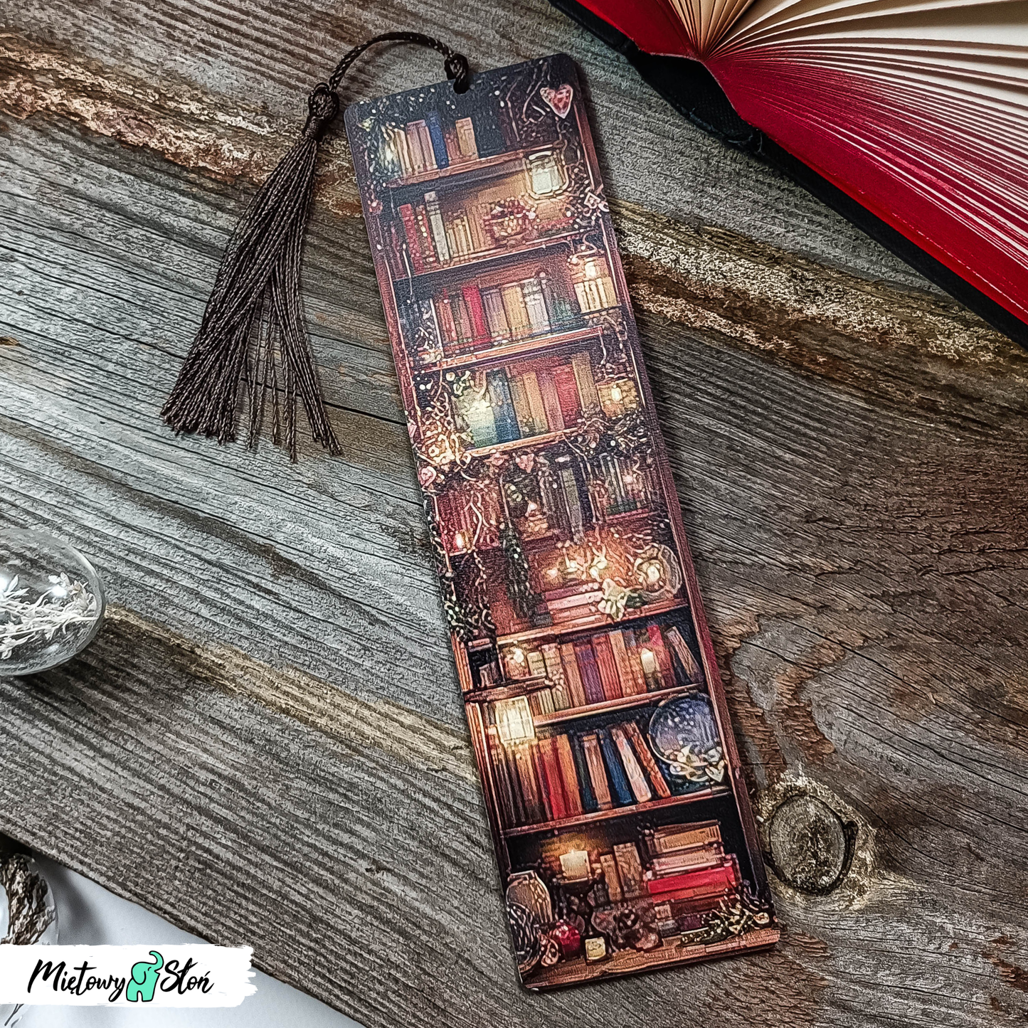 Zakładka do książki ~ drewniana ~ biblioteczka