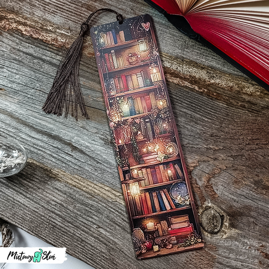 Zakładka do książki ~ drewniana ~ biblioteczka