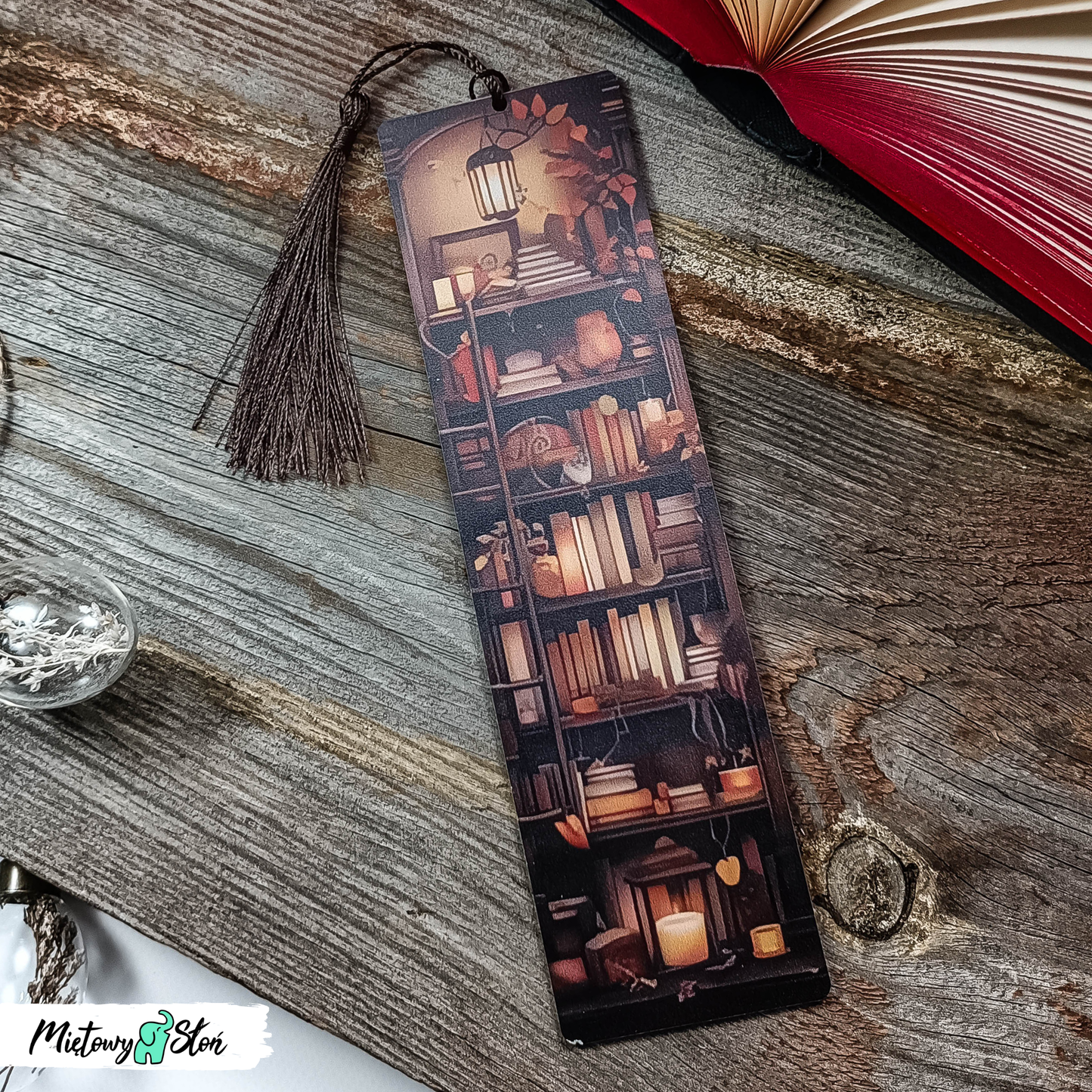 Zakładka do książki ~ drewniana ~ biblioteczka
