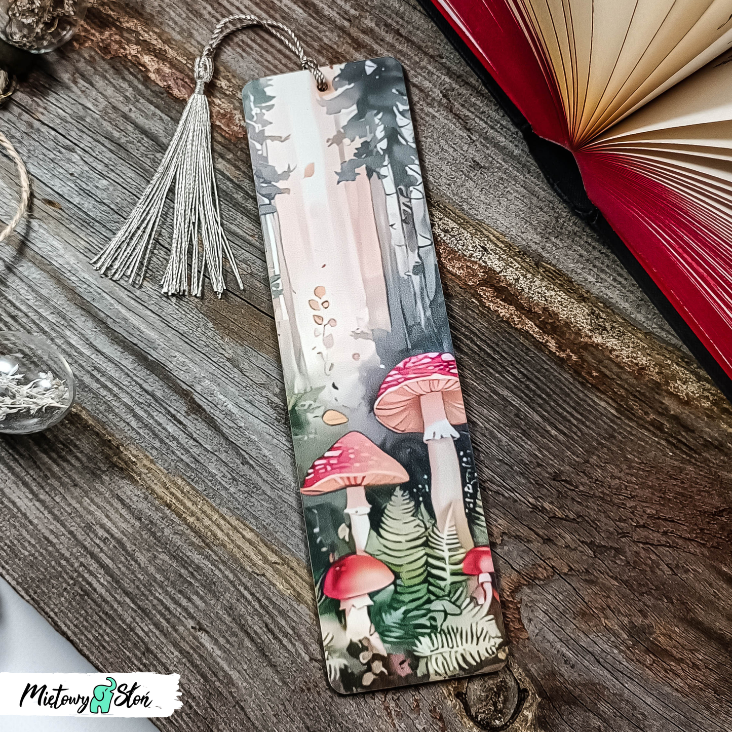 Zakładka do książki ~ drewniana ~ muchomory