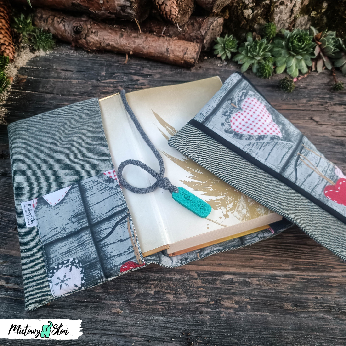 Otulacz / etui na książkę ~ jeans / vintage