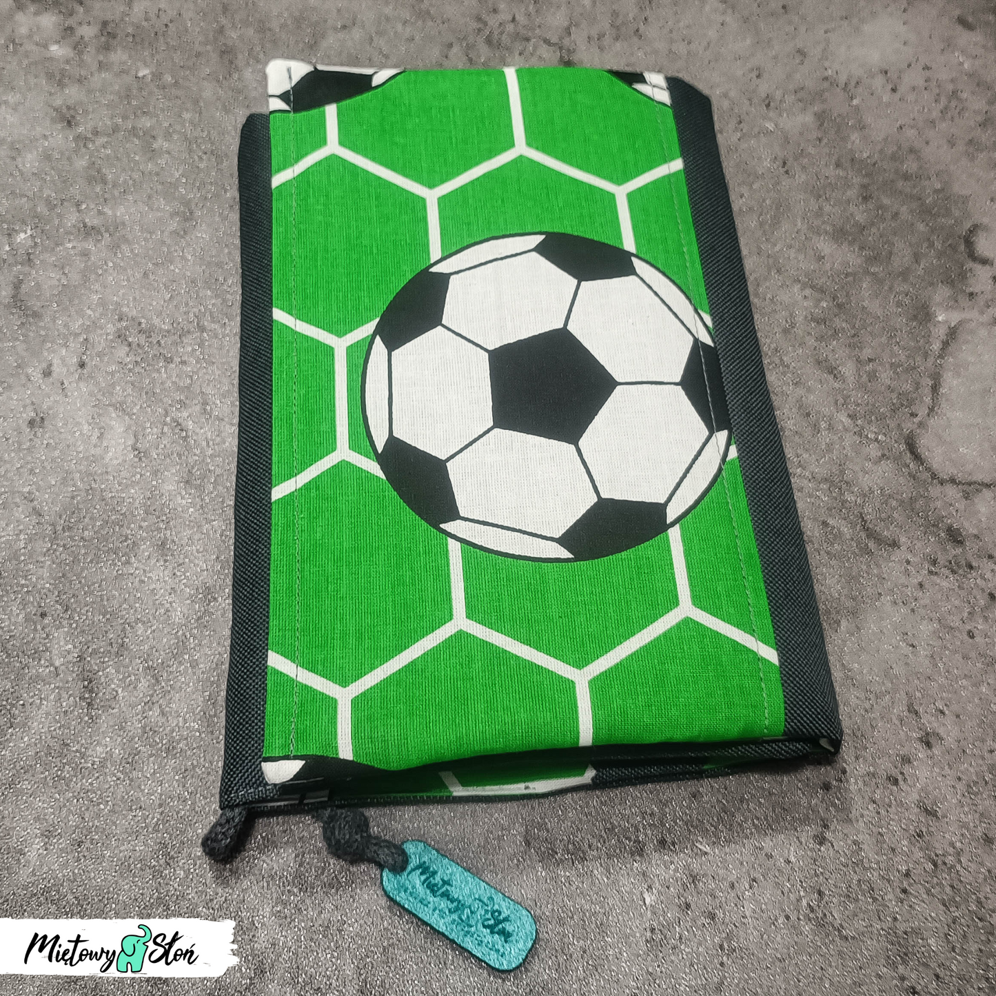 #zerowaste - Komplet - otulacz, piórnik i zakładka ~ football