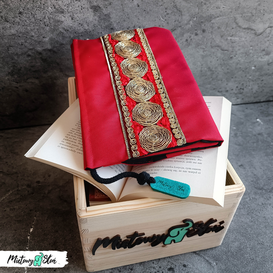 Otulacz / etui na książkę ~ Zari czerwone