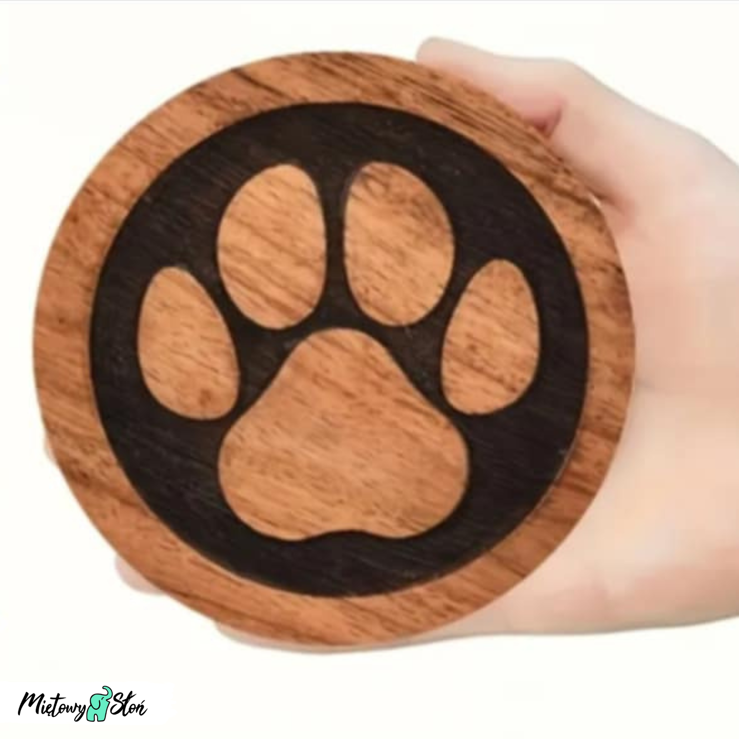 Podkładki pod kubek ~ komplet 6szt ~ drewniane ~ łapki