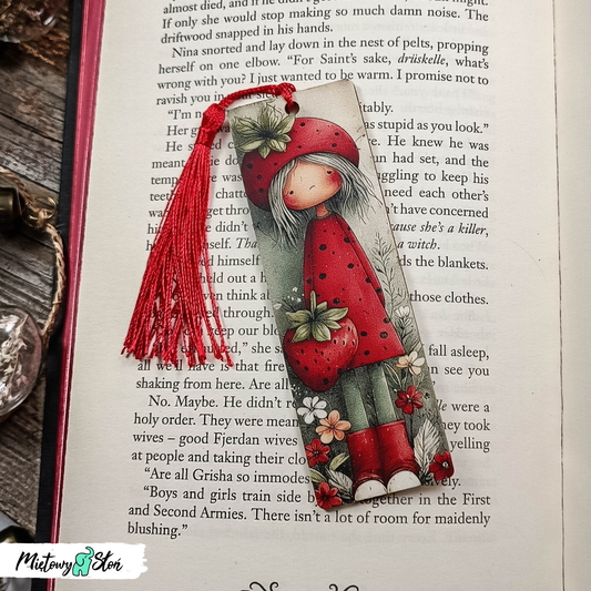 Zakładka do książki ~ drewniana ~ Truskawka