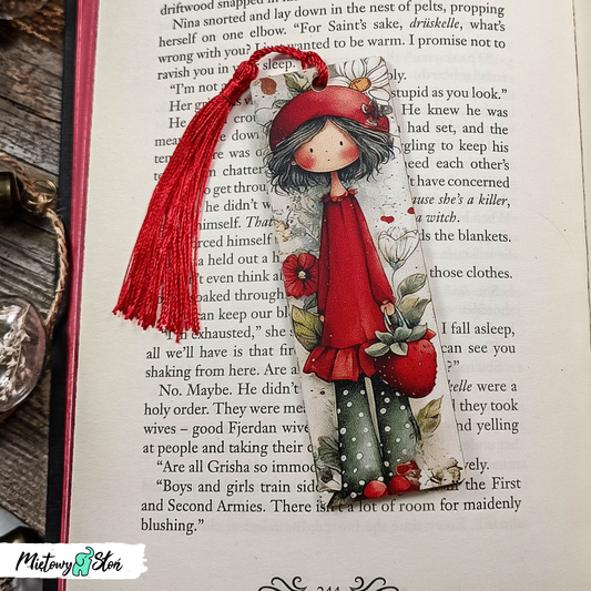 Zakładka do książki ~ drewniana ~ Truskawka