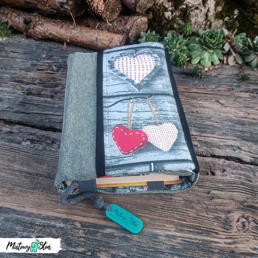 Otulacz / etui na książkę ~ jeans / vintage